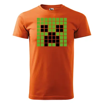 Tričko s potiskem Blocks Creeper Green - oranžové 2XL