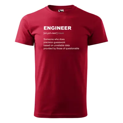 Tričko s potiskem Engineer - červené 3XL