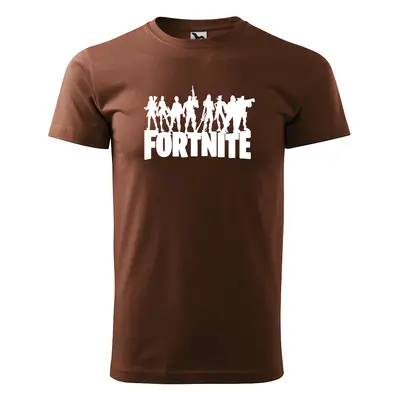 Tričko s potiskem Fortnite Team 2 - hnědé 3XL