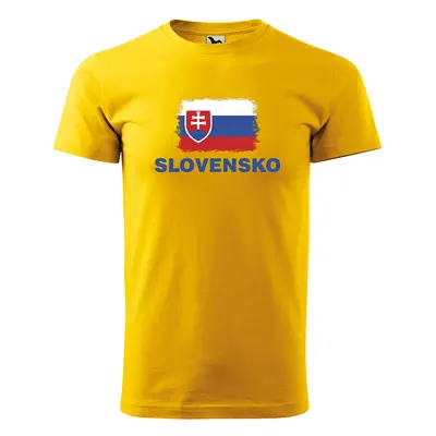 Tričko s potiskem Slovensko - žluté 4XL