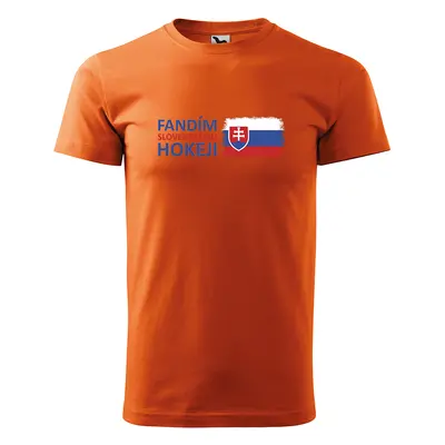 Tričko s potiskem Fandím slovenskému hokeji - oranžové 5XL