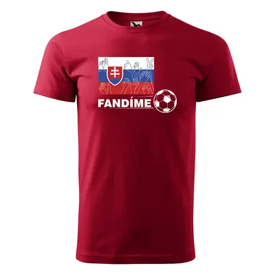 Tričko s potiskem Fandíme slovenskému fotbalu - červené 3XL