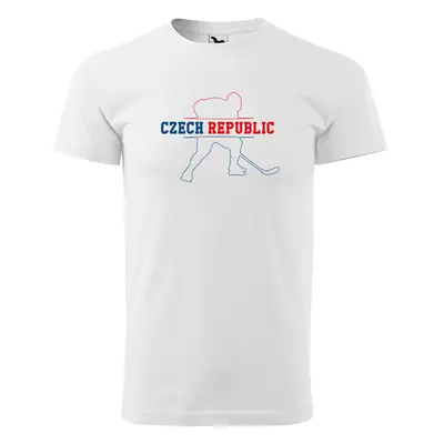 Tričko s potiskem Czech Hockey - bílé 4XL