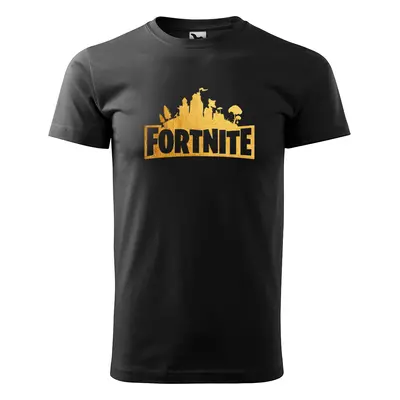 Tričko s potiskem Fortnite Pevnost Desert - černé 2XL