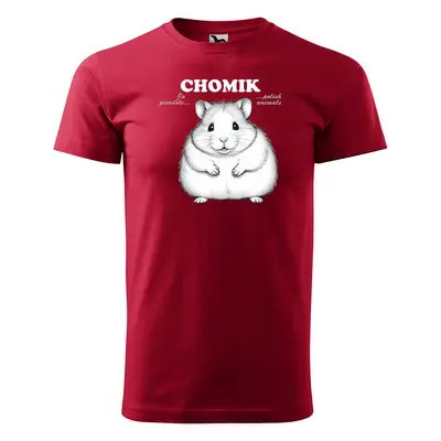 Tričko s potiskem CHOMIK - červené 5XL