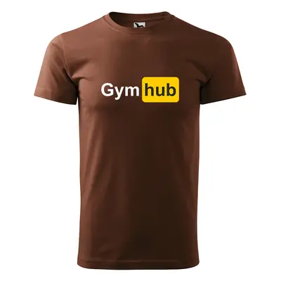 Tričko s potiskem Gymhub - hnědé 3XL