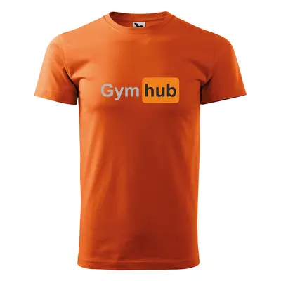 Tričko s potiskem Gymhub - oranžové 2XL