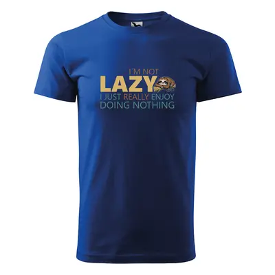 Tričko s potiskem I’m not LAZY - modré 3XL