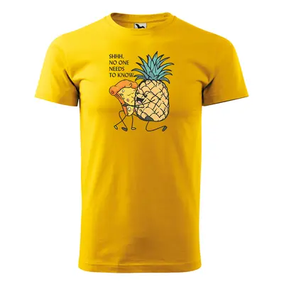 Tričko s potiskem Pineapple with pizza - žluté 2XL