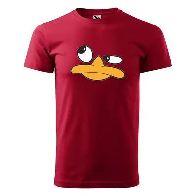 Tričko s potiskem DUCK FACE - červené 3XL