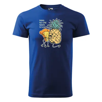 Tričko s potiskem Pineapple with pizza - modré S