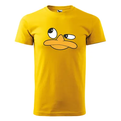 Tričko s potiskem DUCK FACE - žluté 2XL