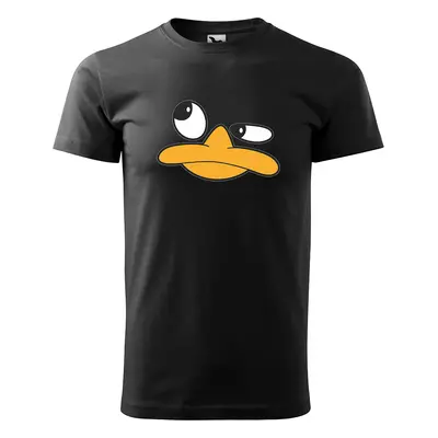 Tričko s potiskem DUCK FACE - černé 2XL