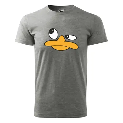 Tričko s potiskem DUCK FACE - šedé 3XL