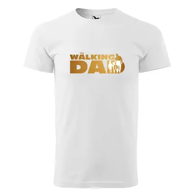 Tričko s potiskem THE WALKING DAD - bílé 5XL