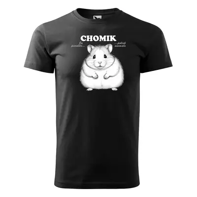 Tričko s potiskem CHOMIK - černé 2XL