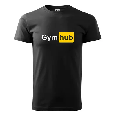 Tričko s potiskem Gymhub - černé 5XL