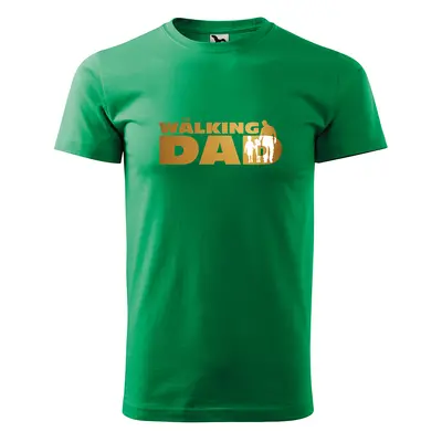 Tričko s potiskem THE WALKING DAD - zelené 3XL