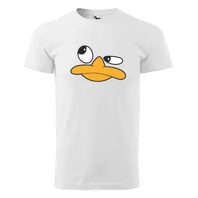 Tričko s potiskem DUCK FACE - bílé 2XL