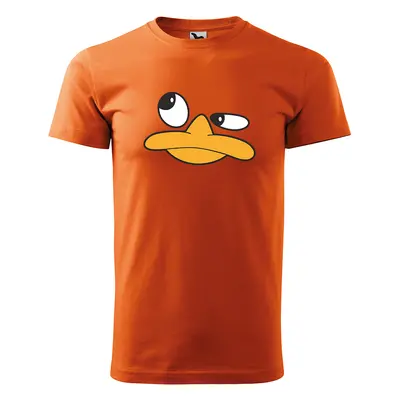 Tričko s potiskem DUCK FACE - oranžové 3XL