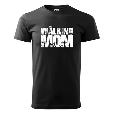 Tričko s potiskem pro maminku The walking mom - černé XL