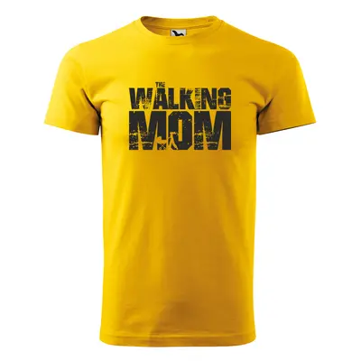 Tričko s potiskem pro maminku The walking mom - žluté 4XL