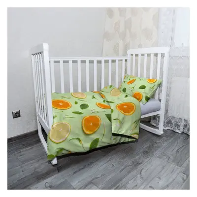 Dětské povlečení do postýlky Citrus a květ - 130x90 / 40x60