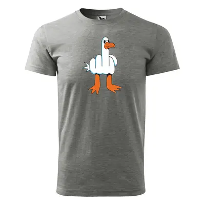 Tričko s potiskem Fuck Duck - šedé 3XL