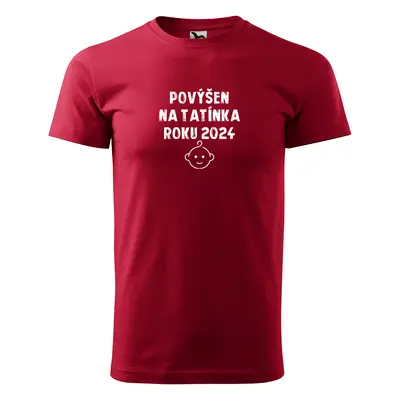 Tričko s potiskem pro tatínka Povýšen na tatínka roku 2024 - červené 4XL