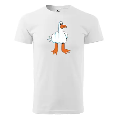 Tričko s potiskem Fuck Duck - bílé 4XL