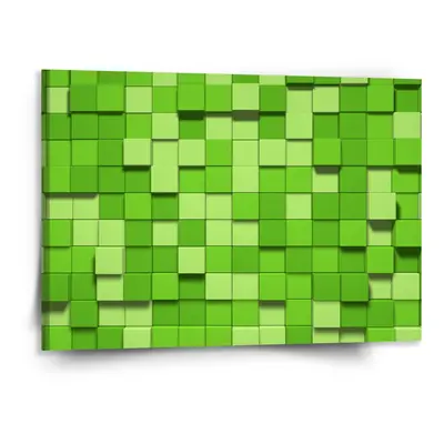 Obraz Green Blocks 3D - 150x110 cm