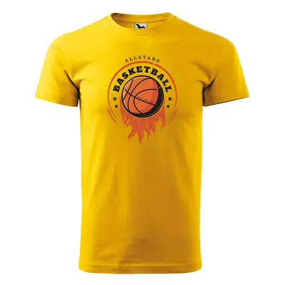 Tričko s potiskem ALLSTARS Basketball - žluté 3XL