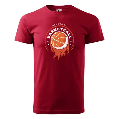 Tričko s potiskem ALLSTARS Basketball - červené 2XL