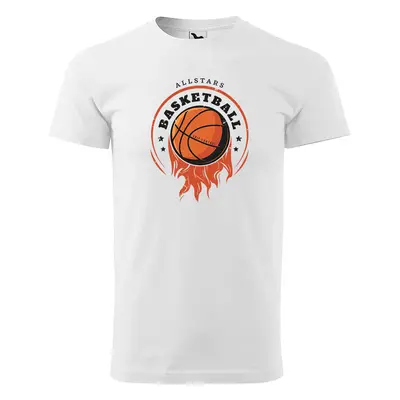 Tričko s potiskem ALLSTARS Basketball - bílé 5XL