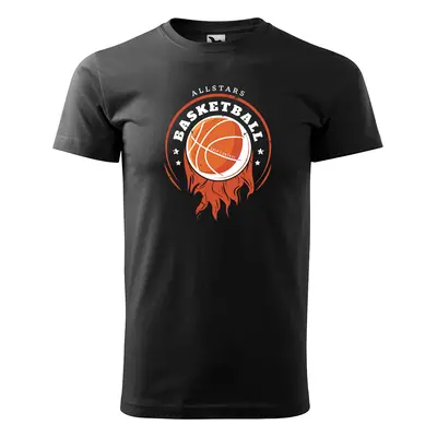 Tričko s potiskem ALLSTARS Basketball - černé 4XL