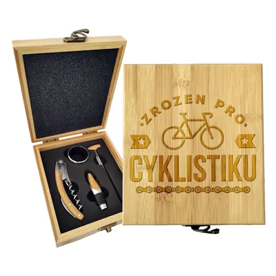 Dárková sada na víno Zrozen pro cyklistiku: 147×168×49 mm