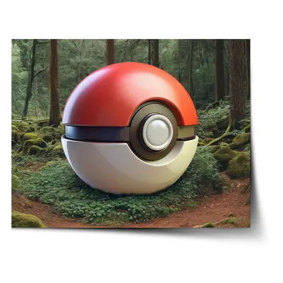 Plakát Pokemon ball Les - 90x60 cm