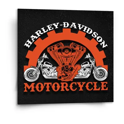 Obraz Harley-Davidson motor Černé pozadí - 110x110 cm