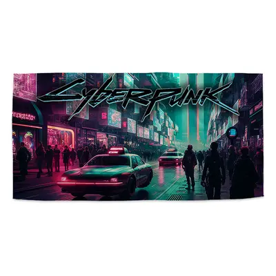 Ručník Cyberpunk 2077 Město - 50x100 cm