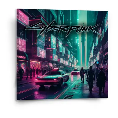 Obraz Cyberpunk 2077 Město - 110x110 cm