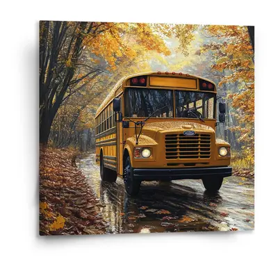 Obraz Žlutý školní autobus - 110x110 cm