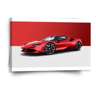 Obraz Ferrari na červenobílé - 60x40 cm