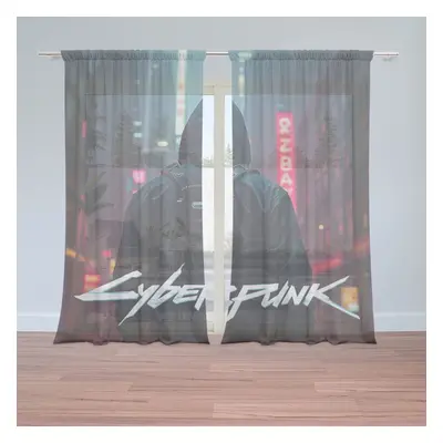 Záclony Cyberpunk 2077 Pohled do města: 2ks 150x250cm