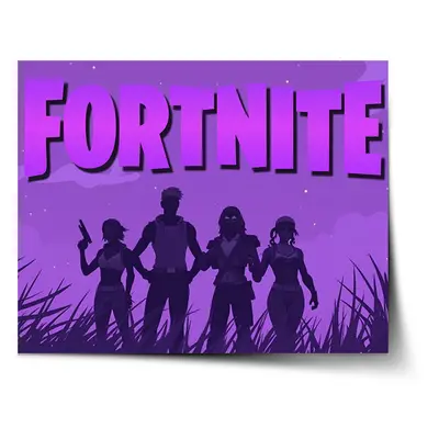 Plakát FORTNITE Fialová silueta - 120x80 cm