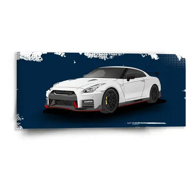 Obraz Nissan GTR 35 Modrý - 110x50 cm