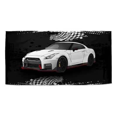 Ručník Nissan GTR 35 Černý - 30x50 cm