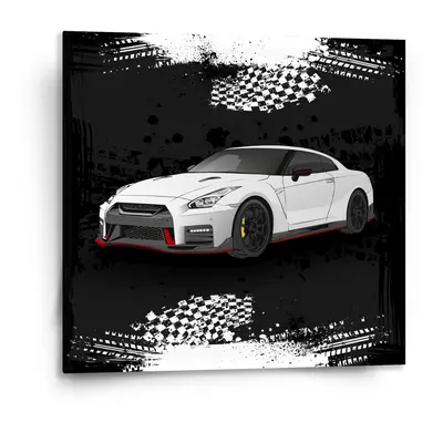 Obraz Nissan GTR 35 Černý - 110x110 cm