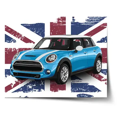 Plakát Mini sedan Britská vlajka - 120x80 cm