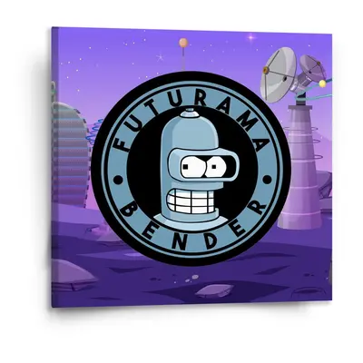 Obraz Futurama Bender Planeta s vysílači - 110x110 cm