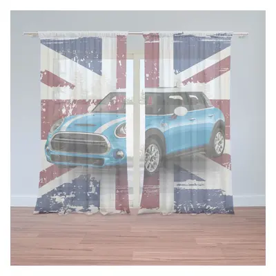 Záclony Mini sedan Britská vlajka: 2ks 150x250cm